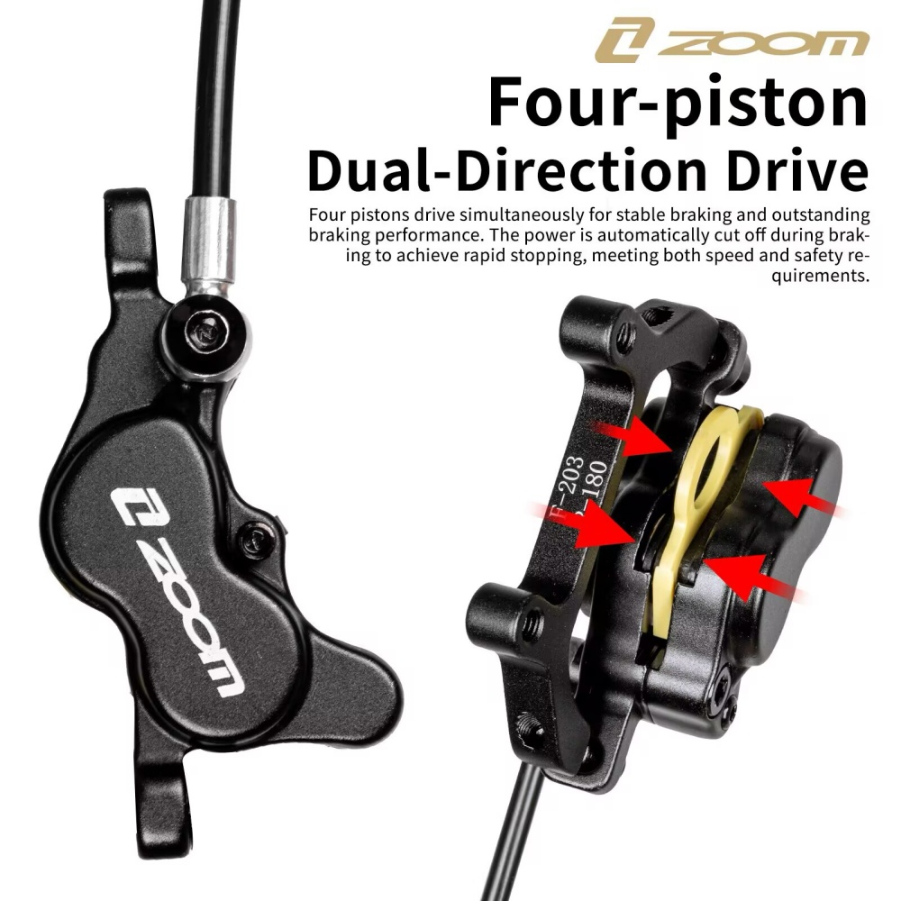 ZOOM HB-890E 4-Piston Hydrauli - Zoom Hydraulic Brake 4 Piston E-Scooter 评论和价格